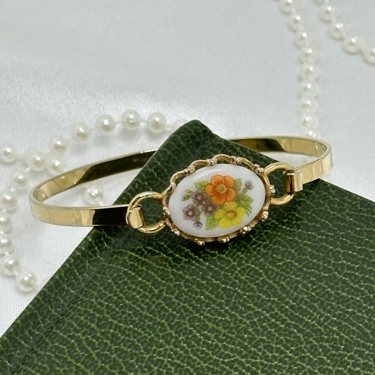 Vintage Porcelain Avon Floral Bangle