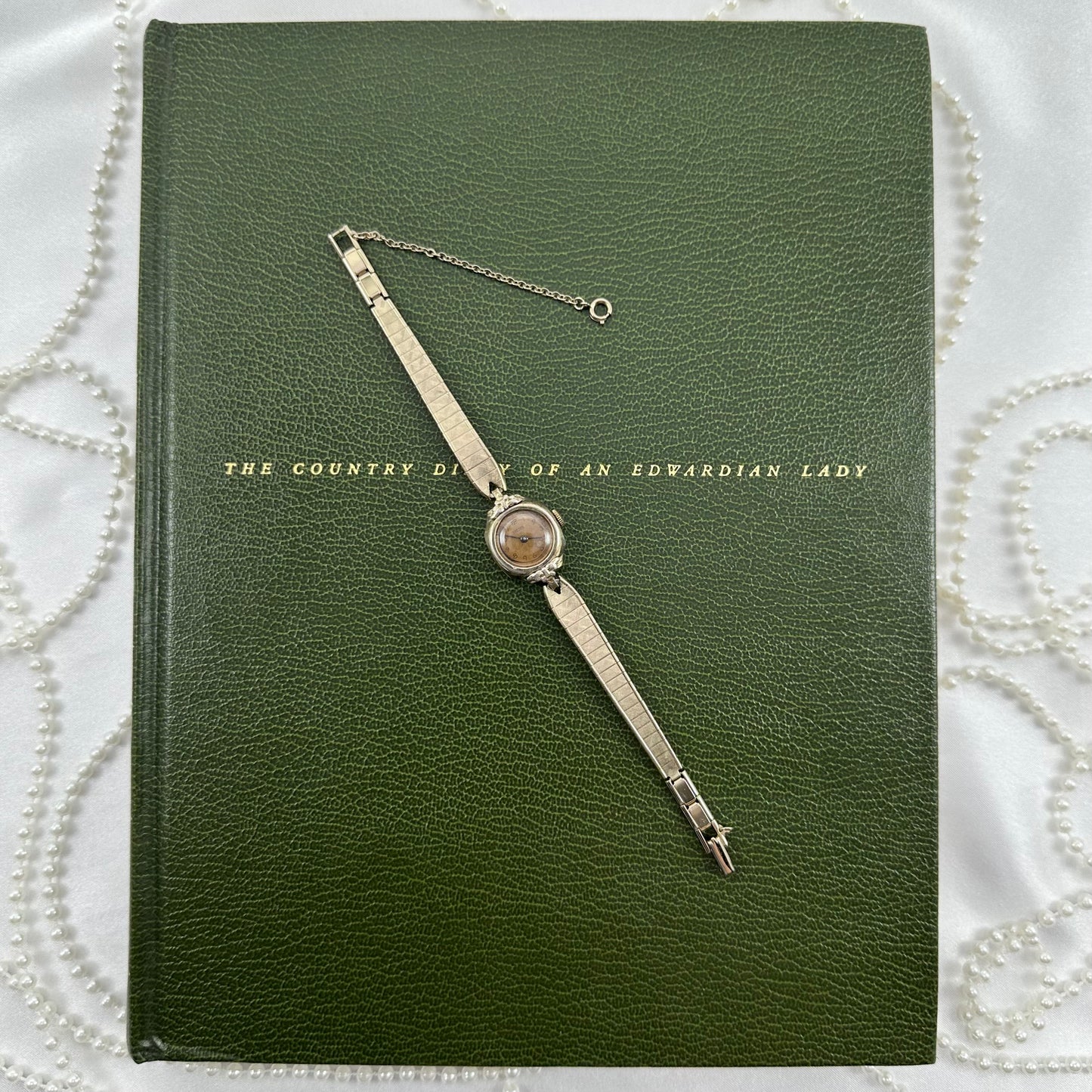 1940's Dainty Gold Vintage Harman Wind-Up Cocktail Watch with Rose Gold Dial