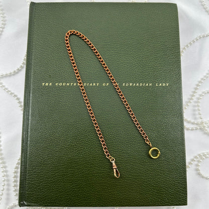 1960's Vintage Rose Gold Chunky Curb Watch Chain with Dog Clip Clasp