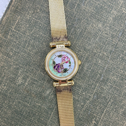 Vintage Gold Flower Dial Avon Watch