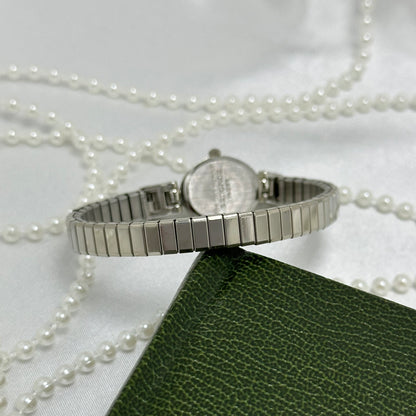 Dainty Silver and Black Oval Dial Rumours Watch