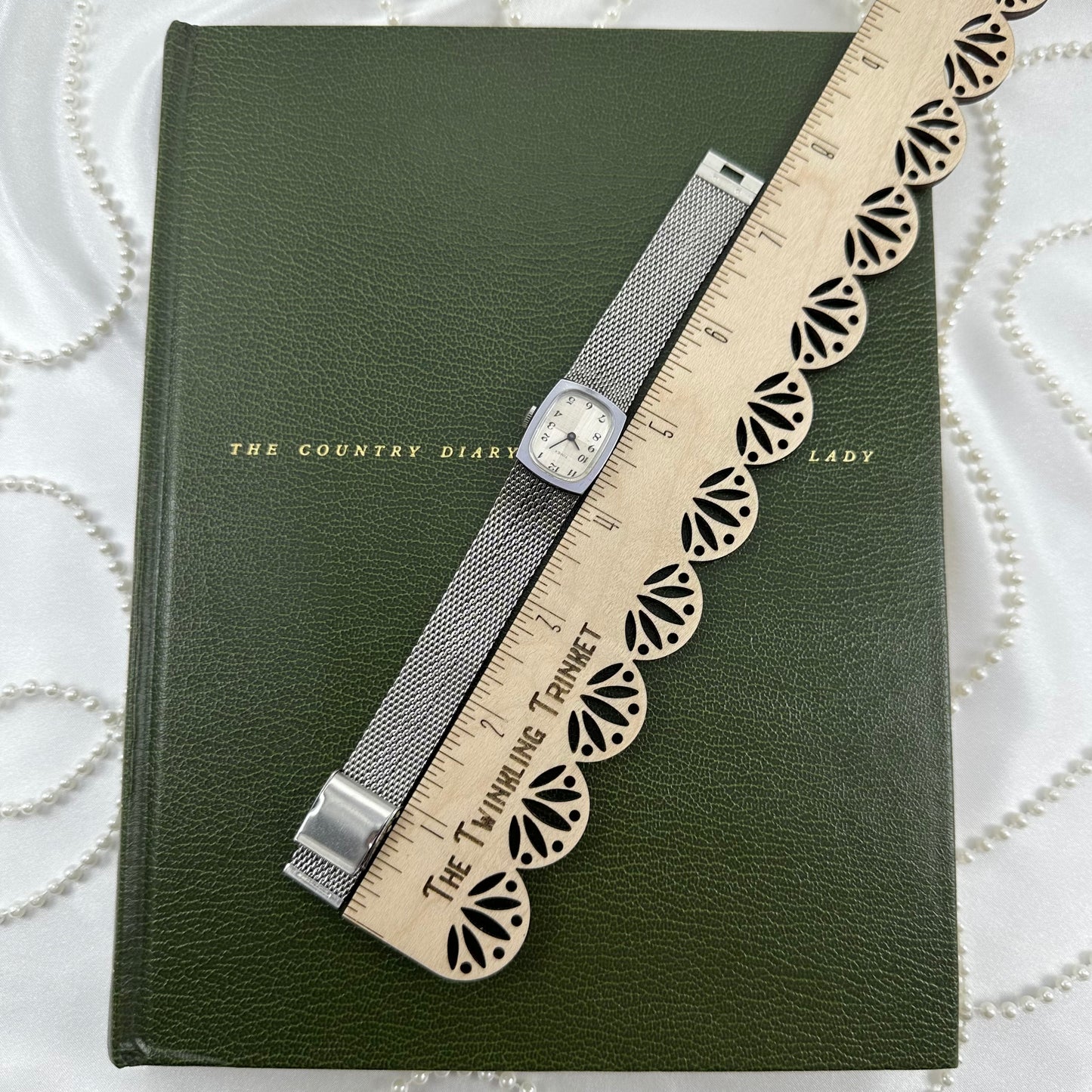 Vintage Silver Wind-Up Timex Watch with Mesh Band
