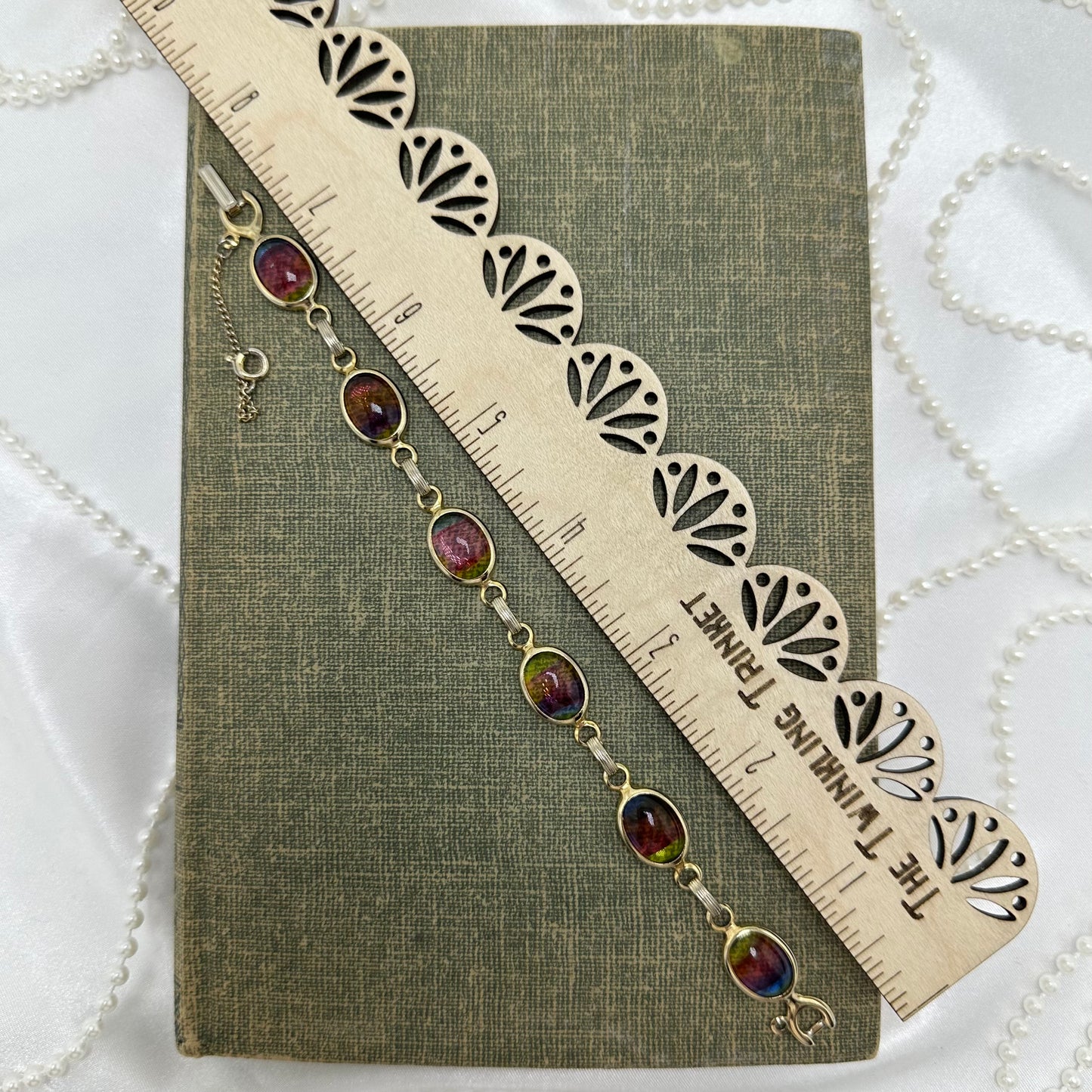 1964 Vintage Sarah Coventry Glass Rainbow Bracelet