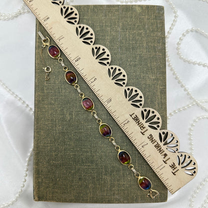 1964 Vintage Sarah Coventry Glass Rainbow Bracelet