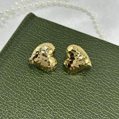Gold Heart Clip On Earrings