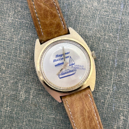 Vintage Gold Bayliner Buccaneer Sailboat Yacht Automatic Watch