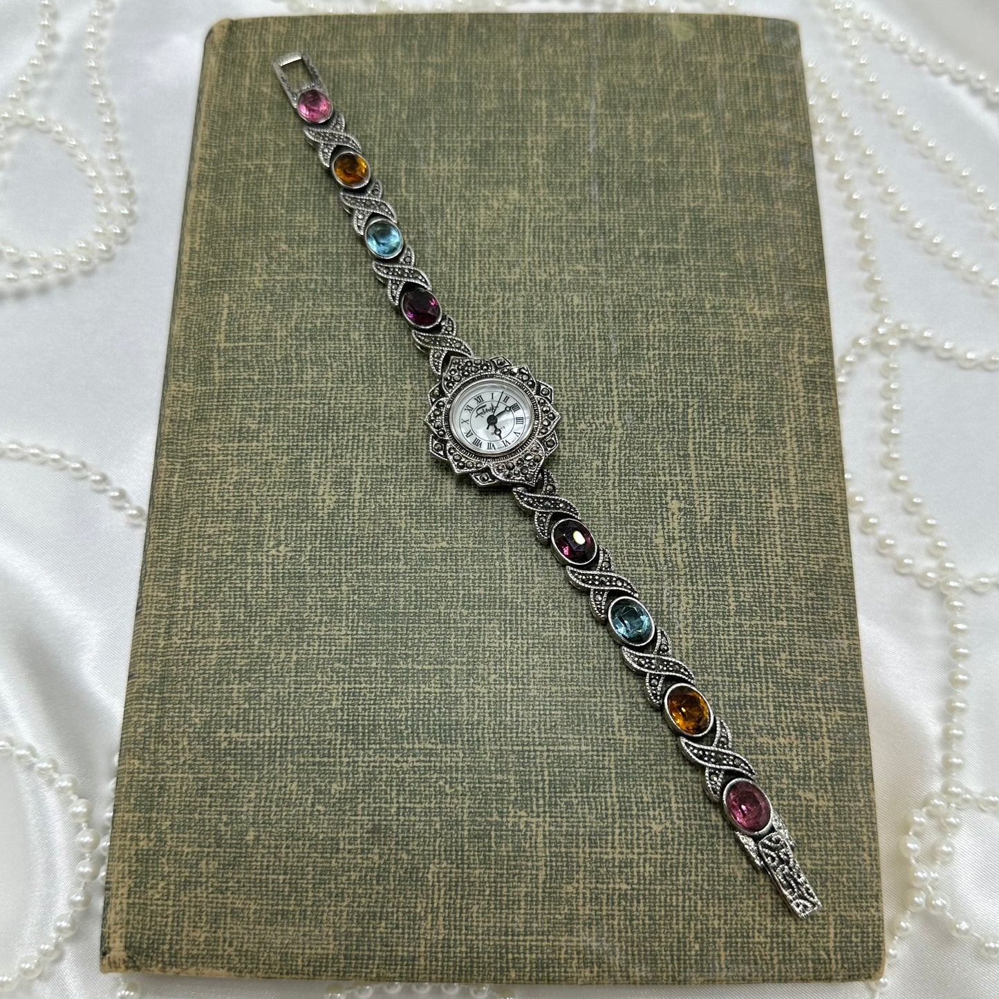 Silver Gemstone Fabergé Watch