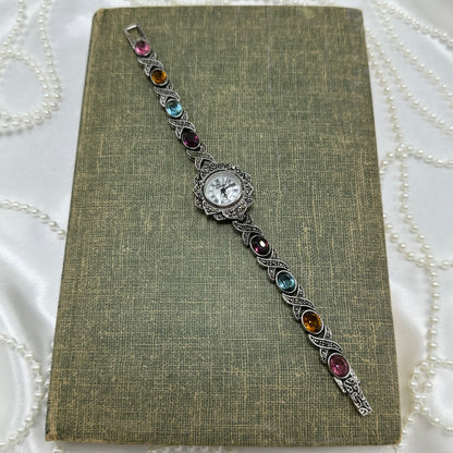 Silver Gemstone Fabergé Watch