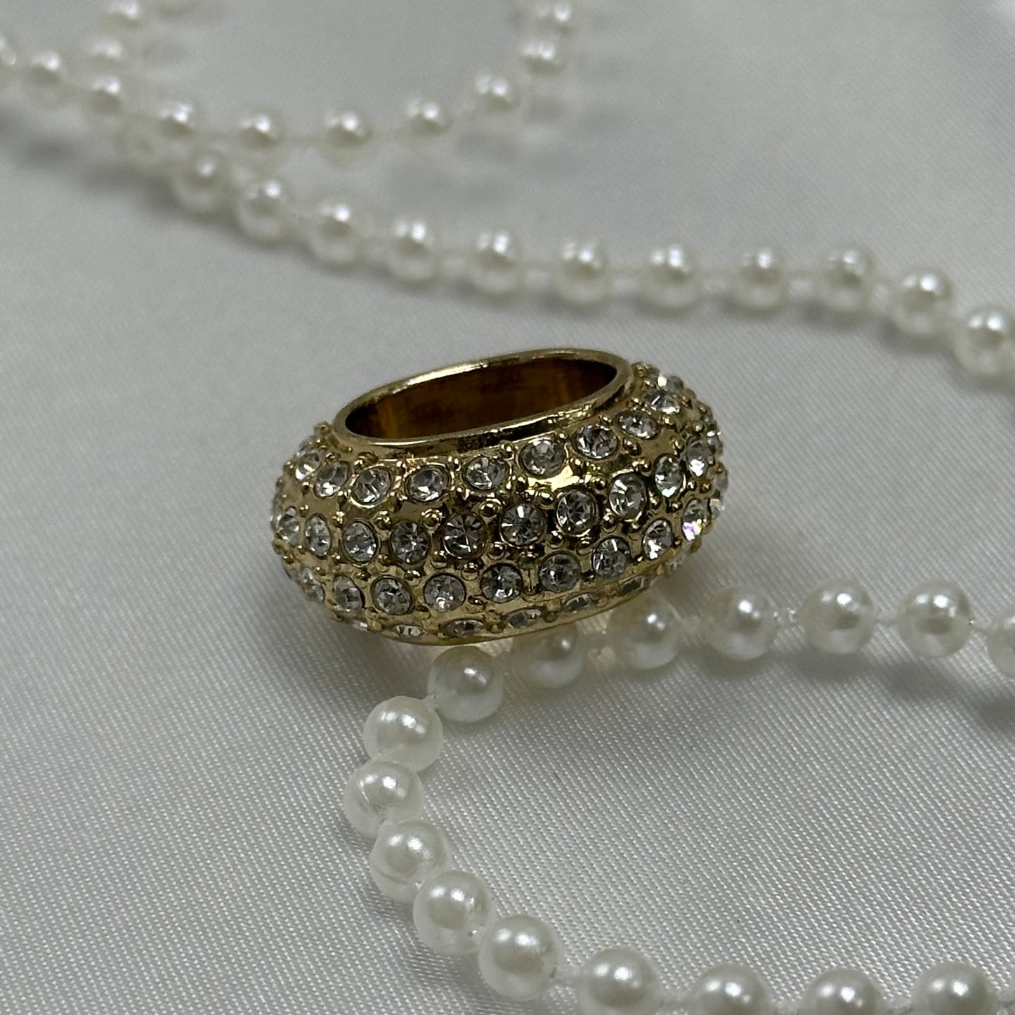 Vintage Gold Godiva Pave Crystal Slide Charm