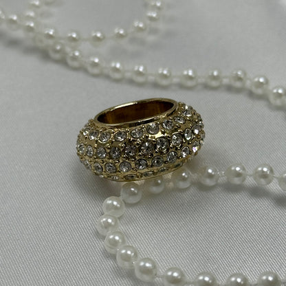 Vintage Gold Godiva Pave Crystal Slide Charm