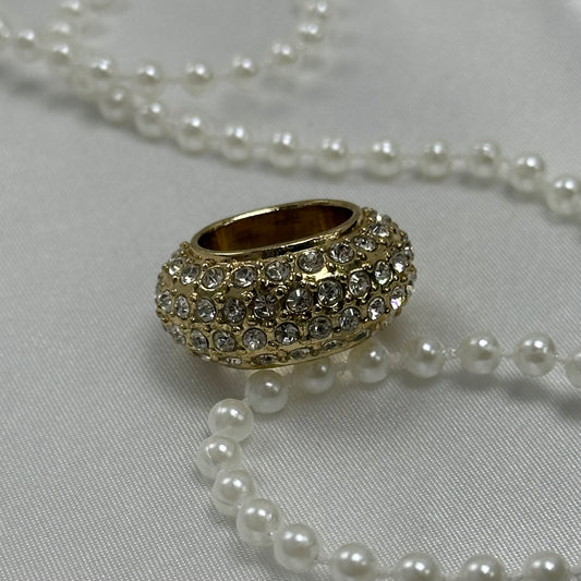 Vintage Gold Godiva Pave Crystal Slide Charm