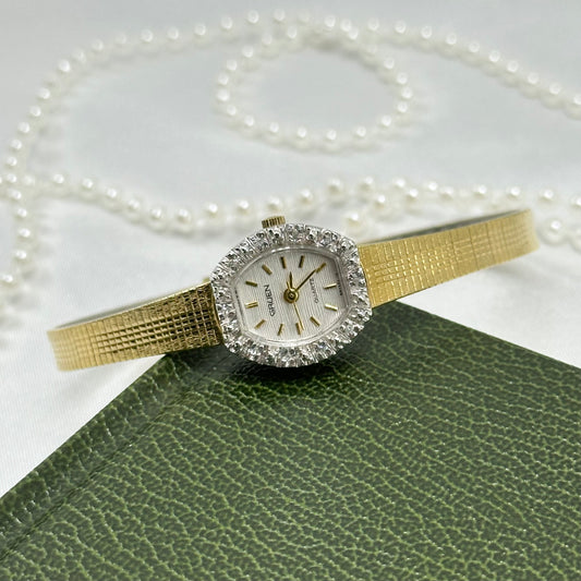 Elegant Vintage Gold Diamanté Gruen Watch