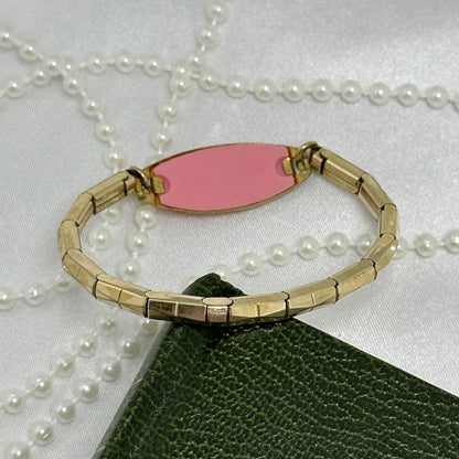 Rare Vintage Pink and Gold Ann Bracelet
