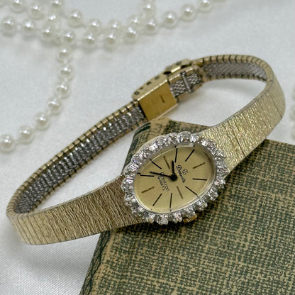 Gold Diamanté Deauville Oval Dial Watch