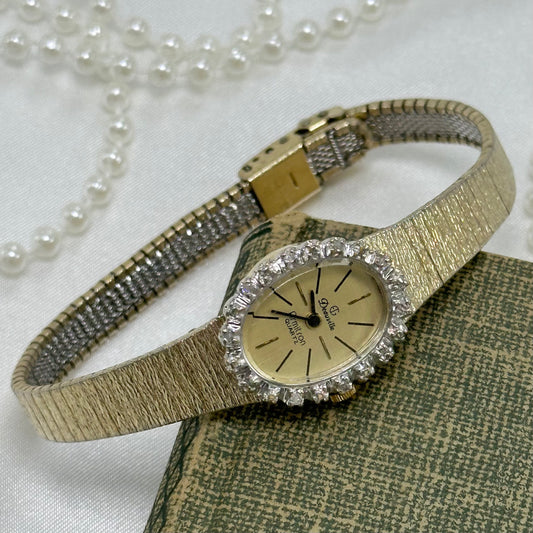 Gold Diamanté Deauville Oval Dial Watch