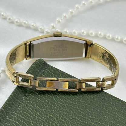 1980's Gold Vintage Seiko Wind-Up Watch with Bangle Band
