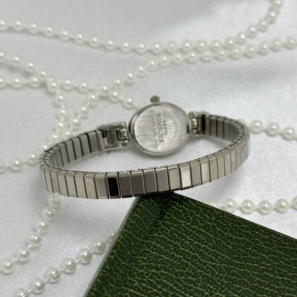 Dainty Silver and Black Oval Dial Rumours Watch