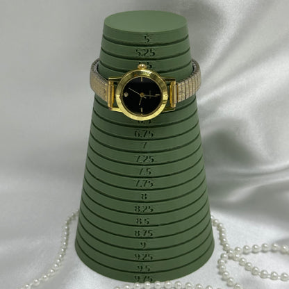 Classic Gold Watch with Black Round Dial