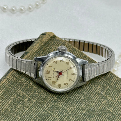 Silver 1968 Caravelle Wind-Up Watch with Glow in the Dark Dial