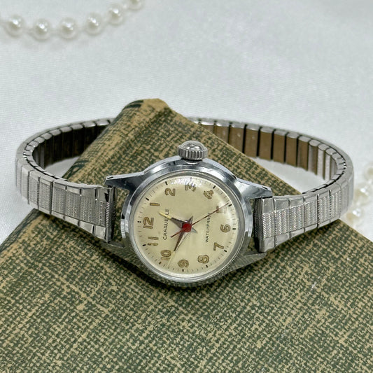 Silver 1968 Caravelle Wind-Up Watch with Glow in the Dark Dial