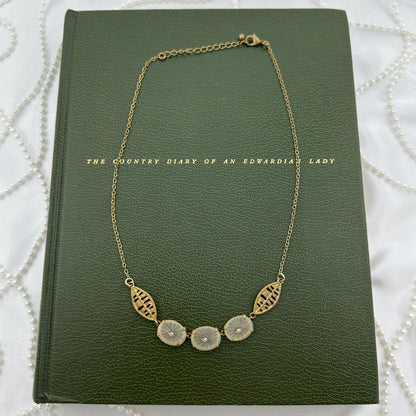Gold Art Deco Camphor Glass Necklace