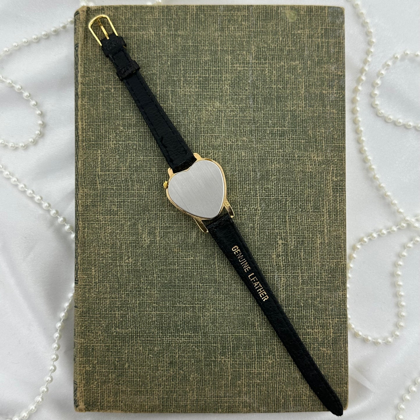 Vintage Avon Gold Heart Watch with Mother of Pearl Dial