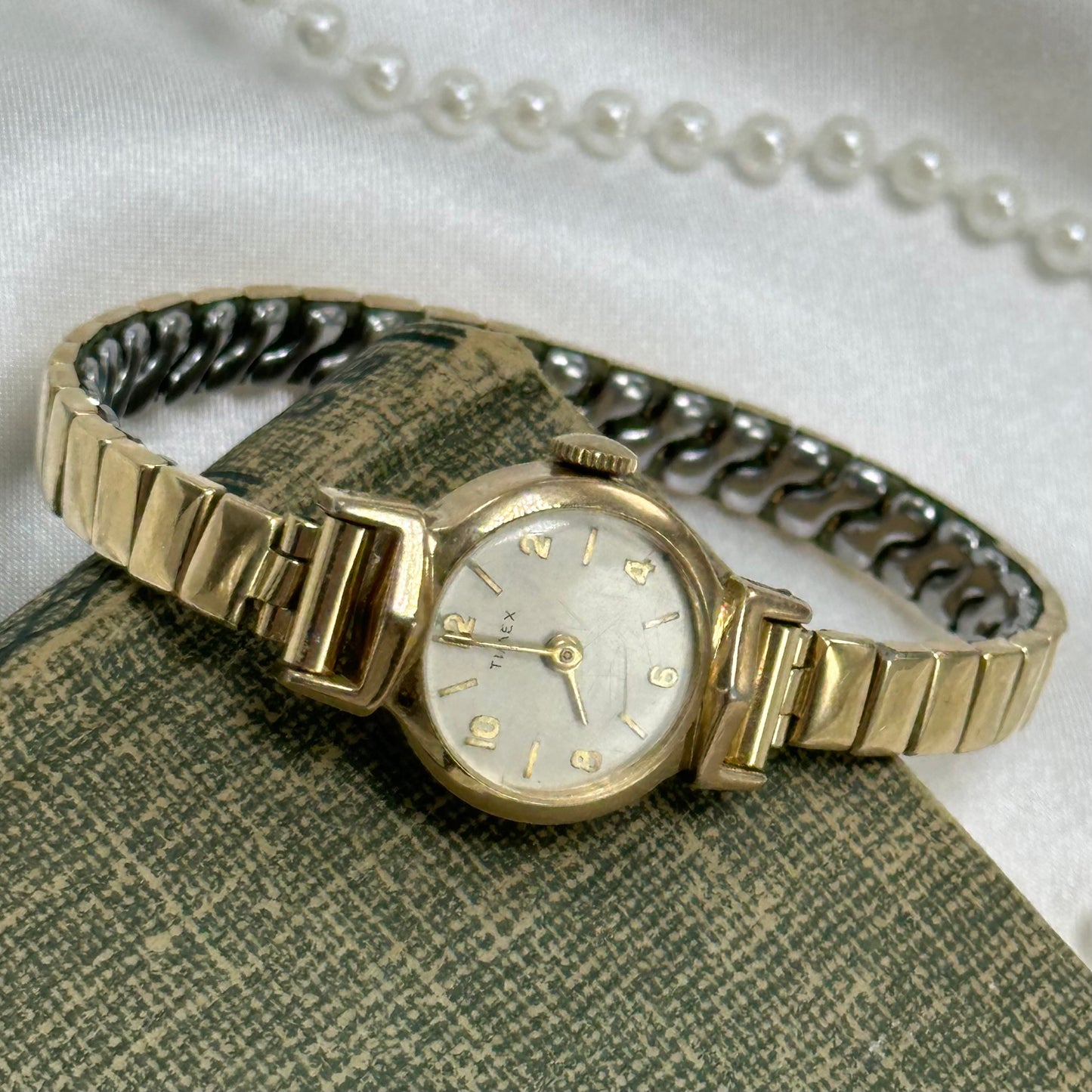 Vintage Dainty Gold Round Dial Timex Watch