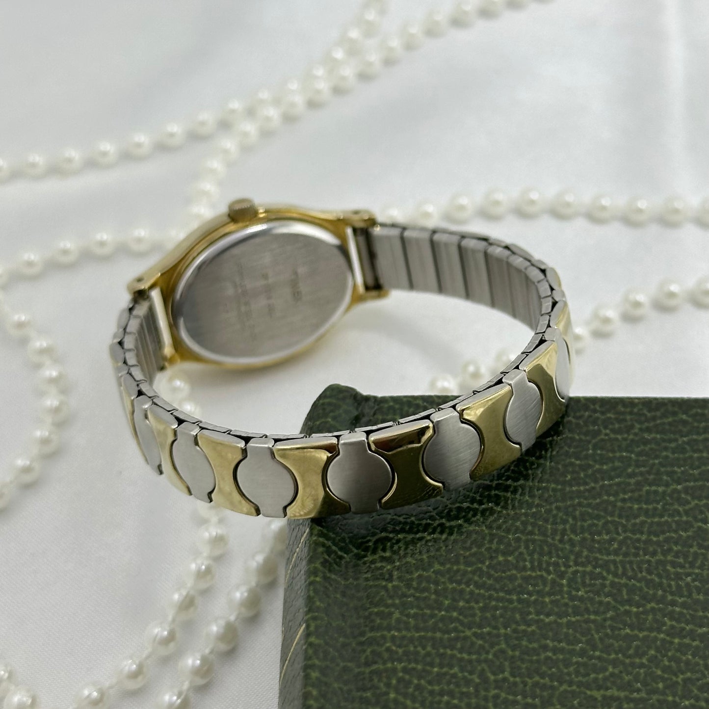 Two-Tone Oval Dial Timex Watch