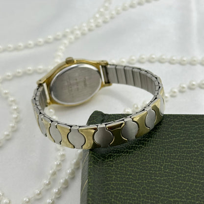 Two-Tone Oval Dial Timex Watch