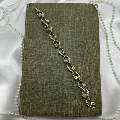 Vintage Gold Iridescent AB Bracelet