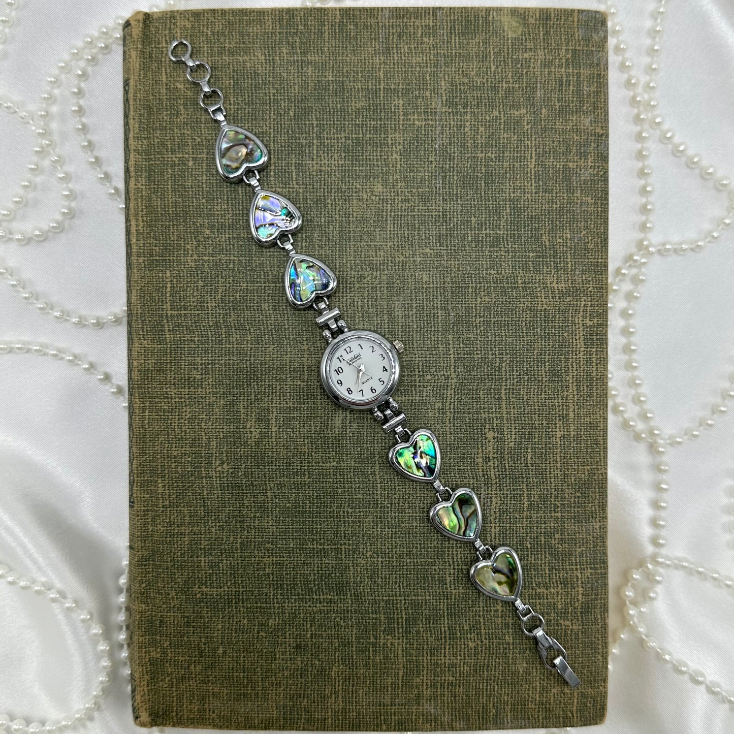 Dainty Silver Abalone Heart Watch