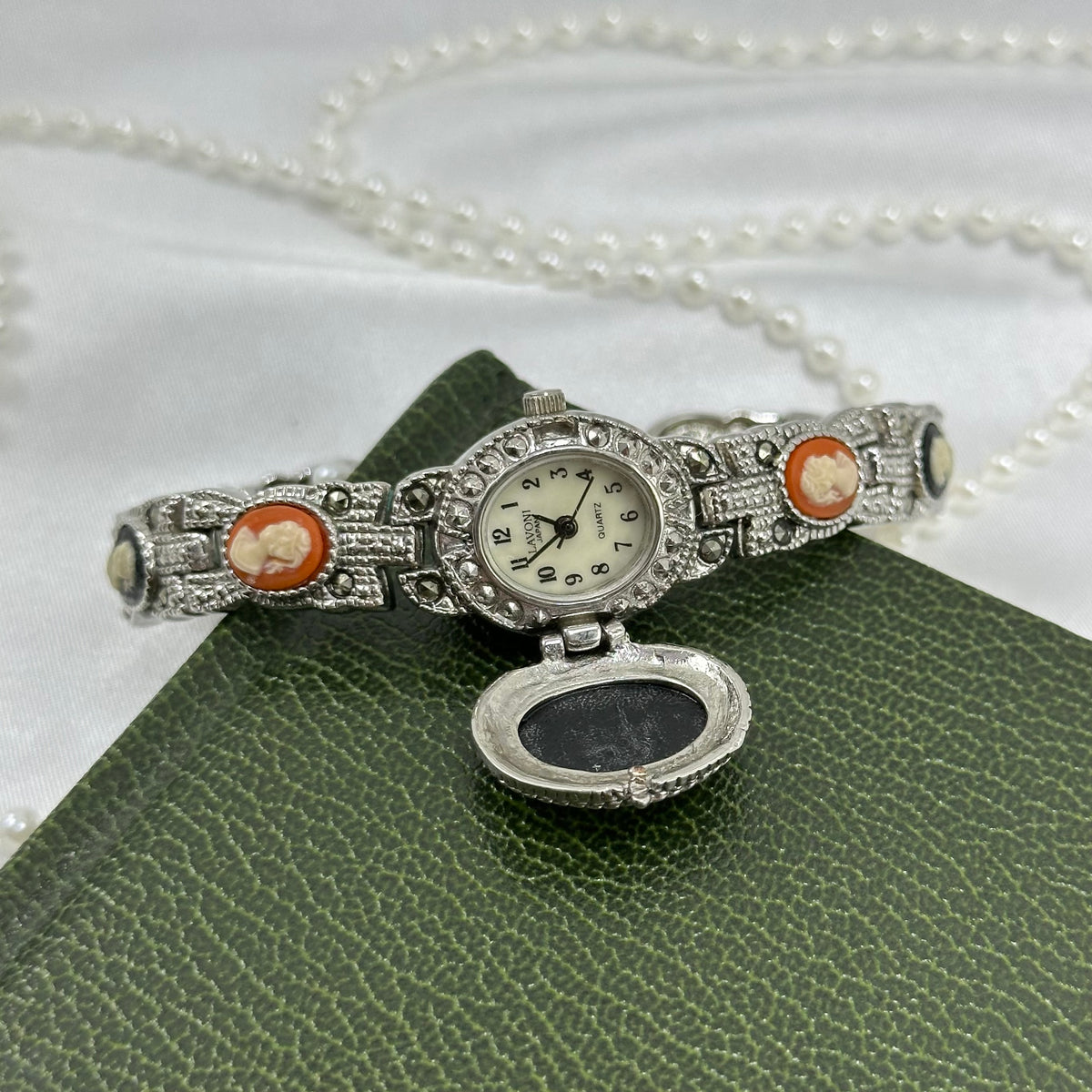 Vintage Silver Cameo Peekaboo Watch