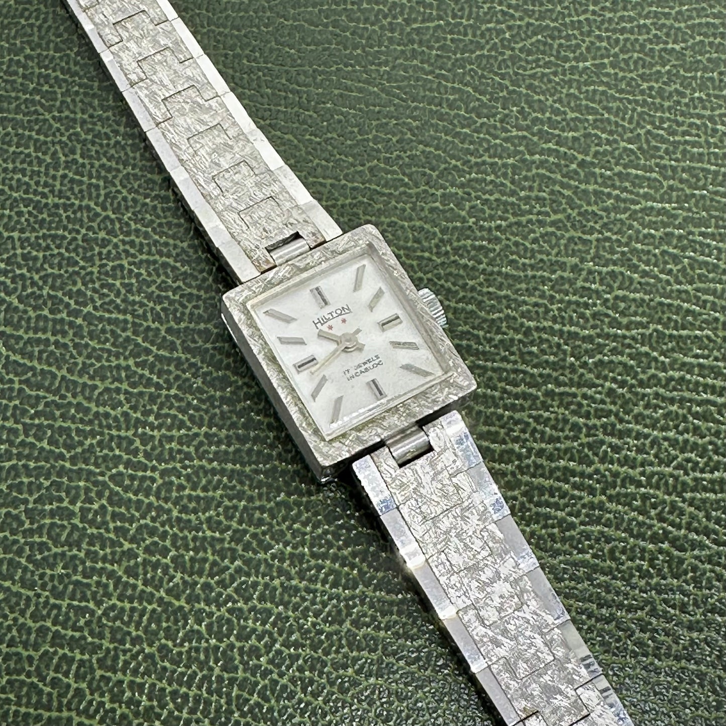 Vintage Wind-Up Silver Square Dial Watch