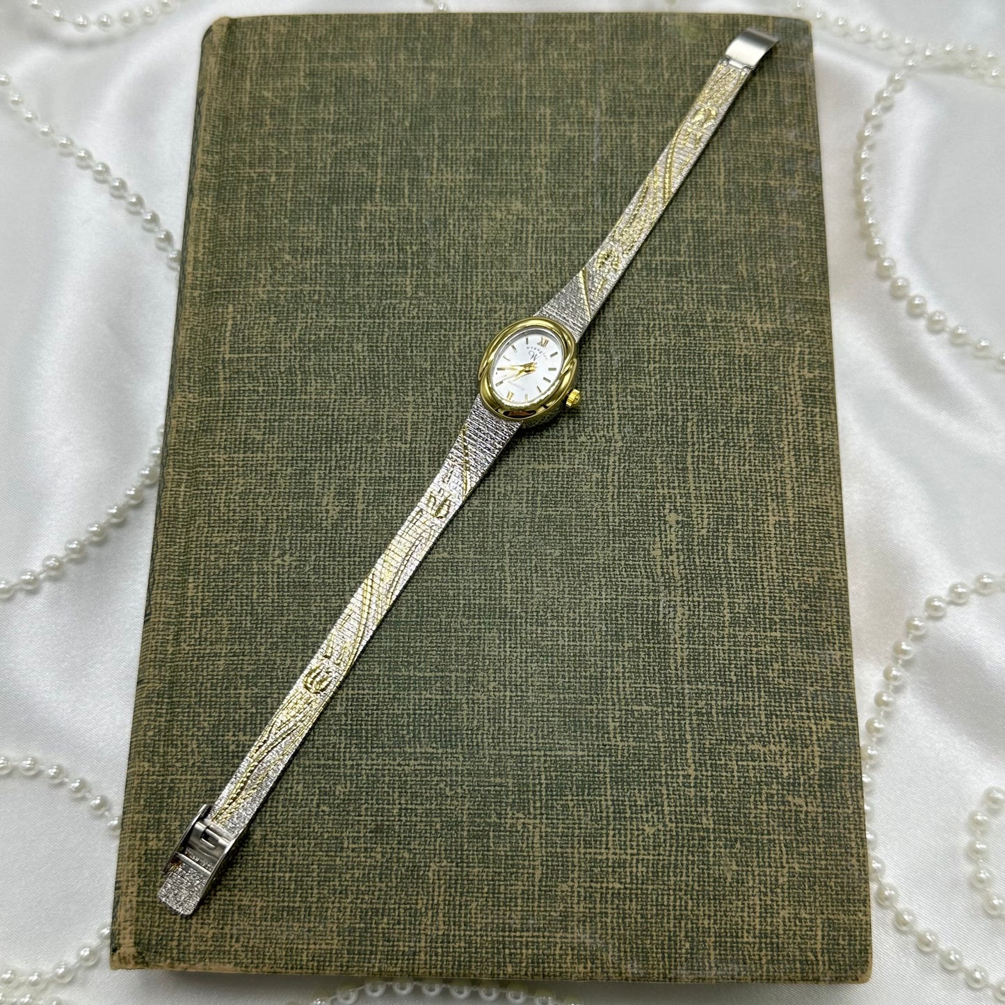 Two-Tone Oval Dial Tulip Watch