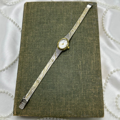 Two-Tone Oval Dial Tulip Watch