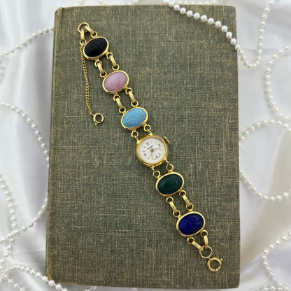 Vintage Gold Scarab Wind-Up Watch