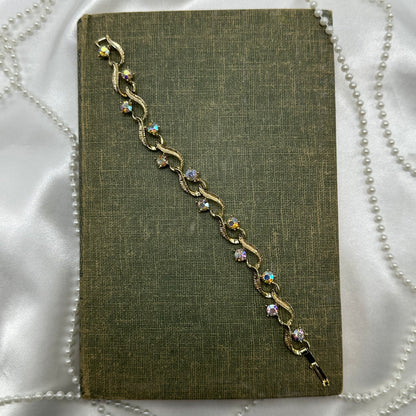 Vintage Gold Iridescent AB Bracelet