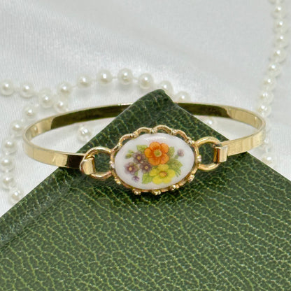 Vintage Porcelain Avon Floral Bangle