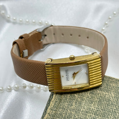 Vintage Gold Joan Rivers Classics Watch with Brown Band