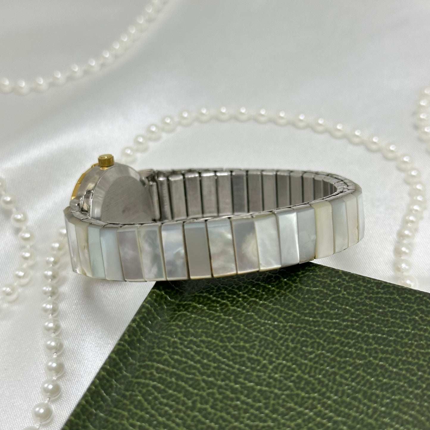Mother of Pearl Abalone Gold Watch with Round Dial