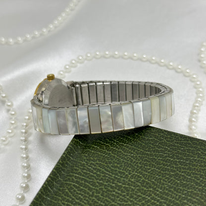 Mother of Pearl Abalone Gold Watch with Round Dial