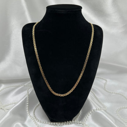 Vintage Flat Gold Chain with Original Velvet Pouch