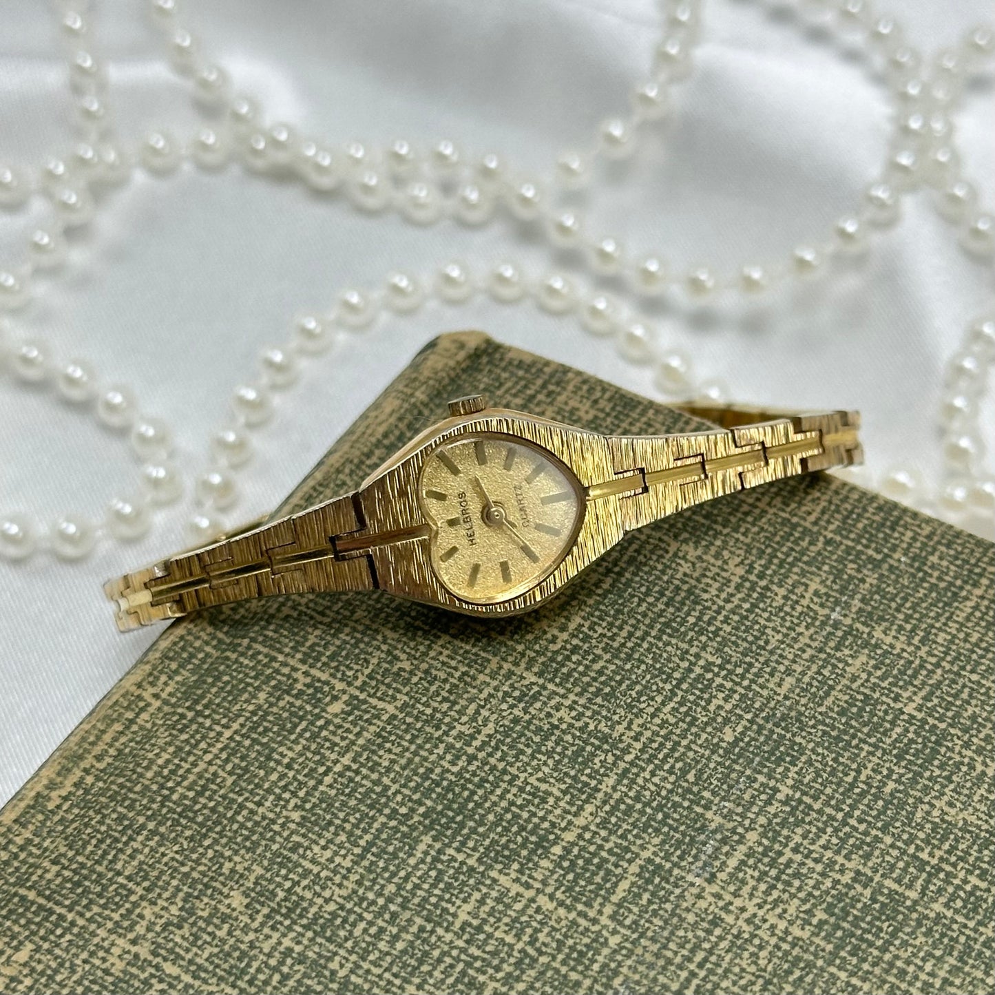 Dainty Gold Helbros Heart Watch