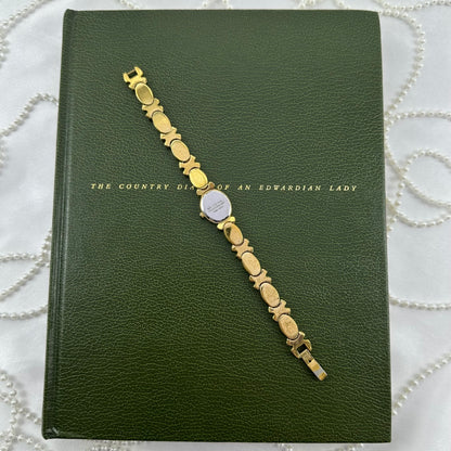 1990's Vintage Gold Pulsar Watch with Oval Dial