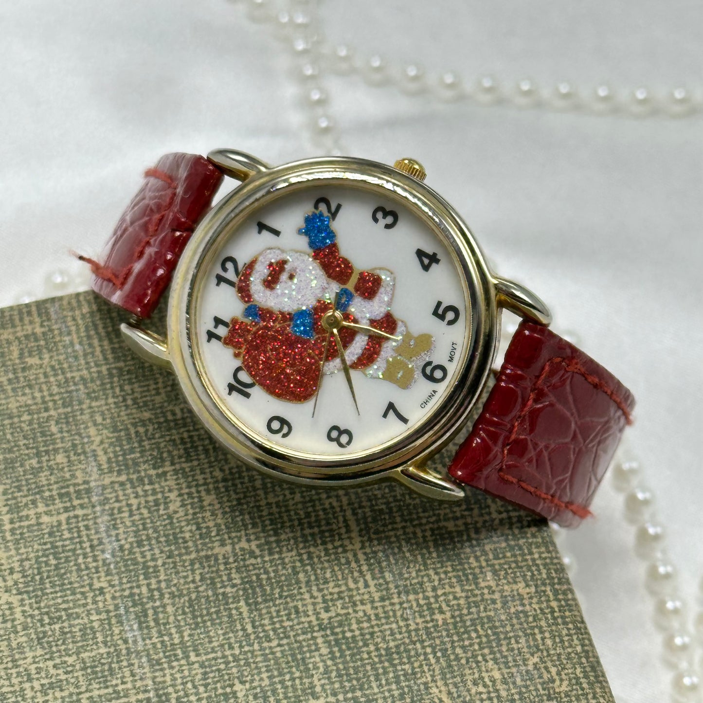 Vintage Glitter Dial Santa Watch