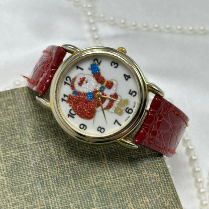 Vintage Glitter Dial Santa Watch