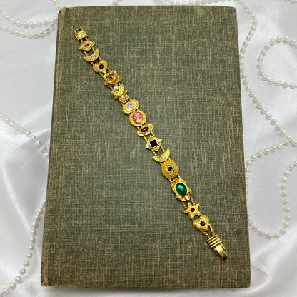 Gold Cameo Slider Charm Bracelet