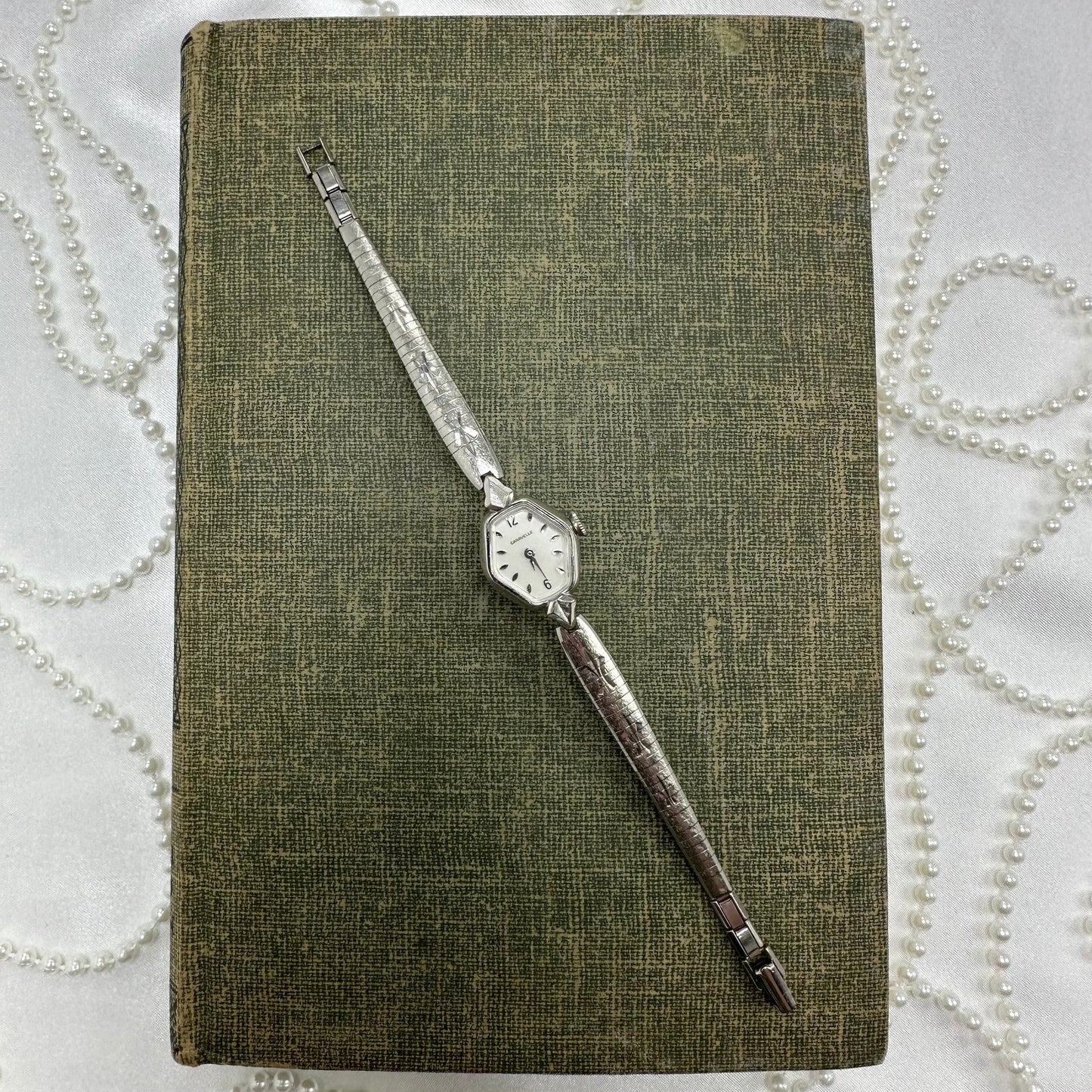 1975 Silver Wind-Up Caravelle Cocktail Watch with Detailed Band