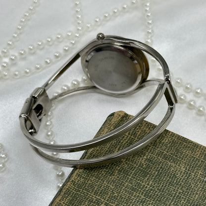 Silver Cuff Watch with Mother of Pearl Dial