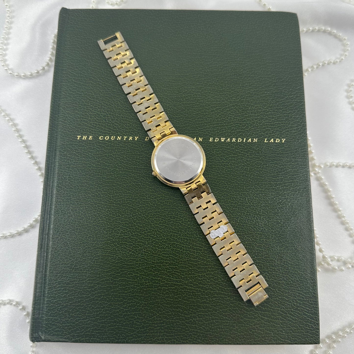 Gold Collezie Watch with Large Round Mother of Pearl Dial